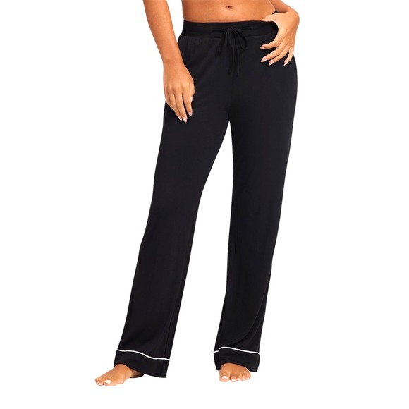 cozy earth Other - Cozy Earth Bamboo Pajama Pants Black White Piping Wide Leg XS CEW0011